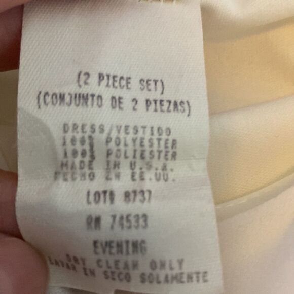 Ivory color 2piece slip dress with lace bottom size 12 by Jeffery & Dara - Picture 8 of 12